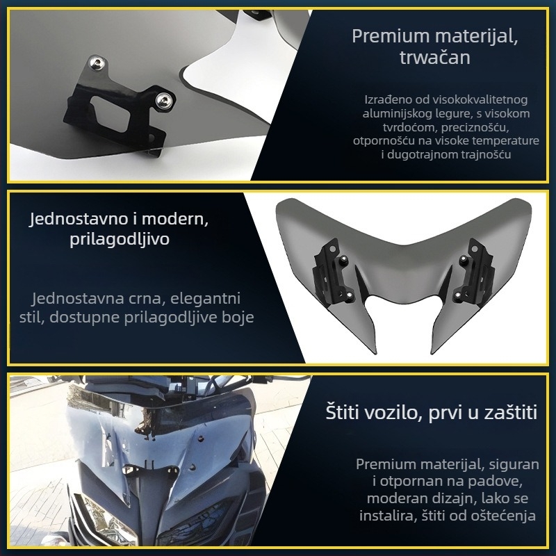 Carl prednje staklo za Yamaha MT-09 (2017-2020), motocikl, 3 mm polikarbonat