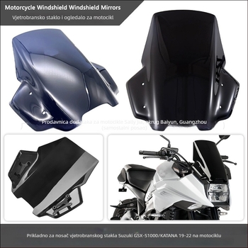 Prednje vjetrobransko staklo za motocikl s nosačem Suzuki GSX-S1000/KATANA (2019-2022)