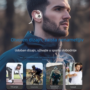 2025 Nove Bluetooth slušalice visoke kvalitete s tehnologijom zraka, sportski neckband, stil klipa izvan uha