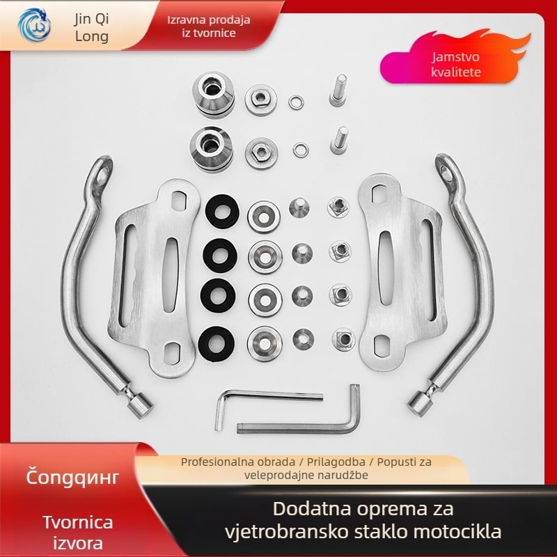 Držač vjetrobrana za motocikl – Jin qilong M100, univerzalna kompatibilnost, za montažu vjetrobrana
