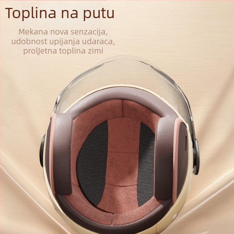 Kaciga za električni motocikl – polu-kaciga, ABS, 3C certifikat, marka Newey, universalno za sve sezone