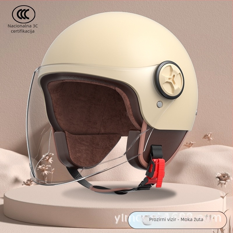 Kaciga za električni motocikl – polu-kaciga, ABS, 3C certifikat, marka Newey, universalno za sve sezone