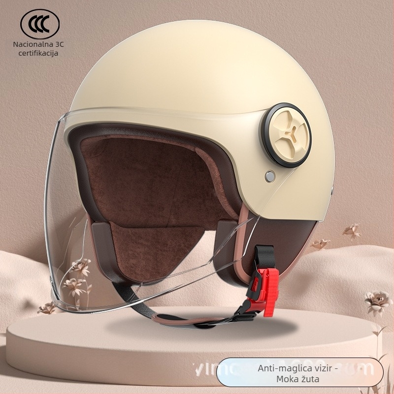 Kaciga za električni motocikl – polu-kaciga, ABS, 3C certifikat, marka Newey, universalno za sve sezone