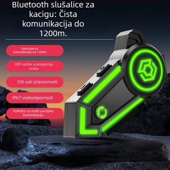Motociklistički Bluetooth headset za kacigu, pričvršćen na uho, IPX7 vodootpornost, 4–8 sati baterije