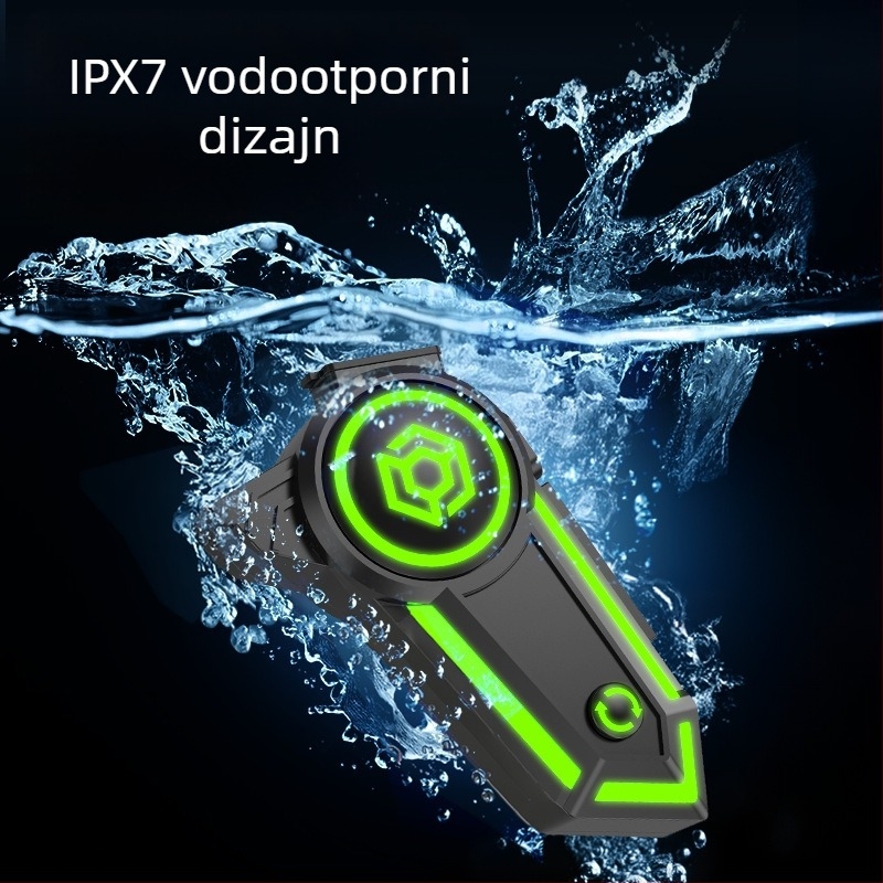 Motociklistički Bluetooth headset za kacigu, pričvršćen na uho, IPX7 vodootpornost, 4–8 sati baterije