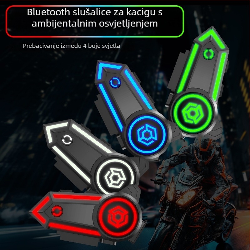 Motociklistički Bluetooth headset za kacigu, pričvršćen na uho, IPX7 vodootpornost, 4–8 sati baterije
