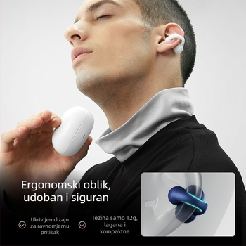 Sanag Bluetooth slušalice s prijenosom zvuka kroz zrak – dizajn klipsa za uho, IPX4, Bluetooth 5.3, raspon 10 m, trajanje baterije 4–8 h