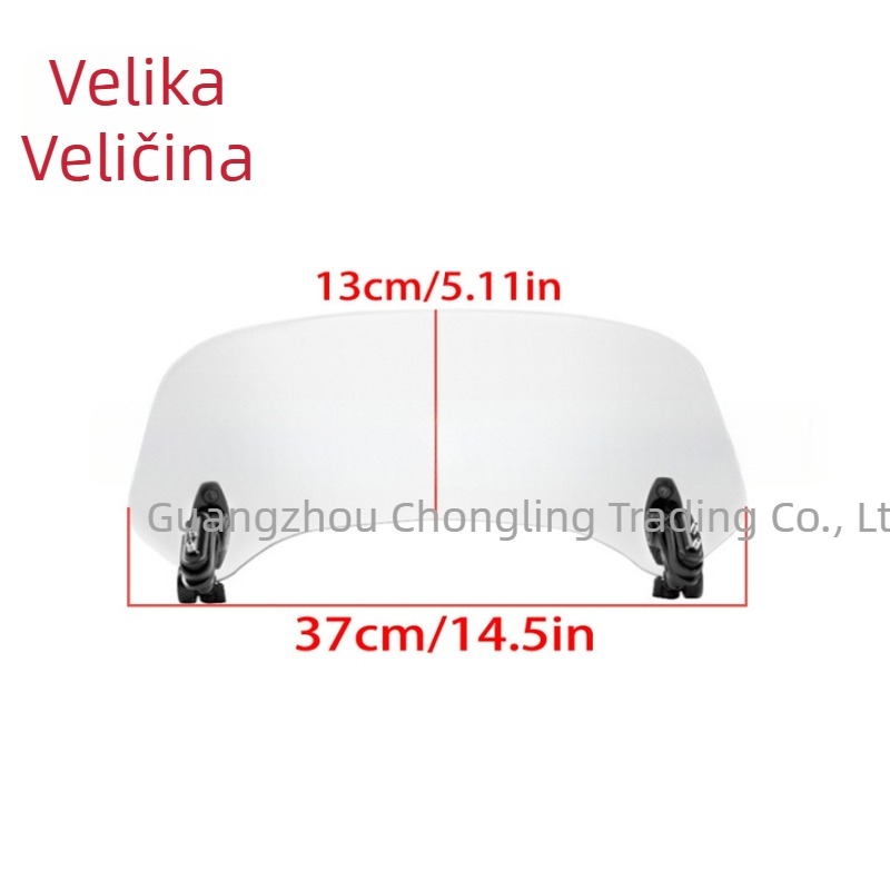 Zračni vjetrobran za motocikl s povećanjem visine prednjeg dijela, model Mgwde01, univerzalna prilagodba, sklopiv, HD, otporno na ogrebotine