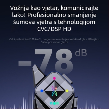 Bluetooth slušalica za kacigu – dvostruki interkom, domet 500 m, stereo, Bluetooth 6.0, trajanje baterije 22 h