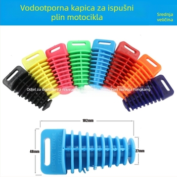 Zatka za ispušni cijev motocikla - vodootporna, univerzalna kompatibilnost, marka QXMOTORRACING, model Medium