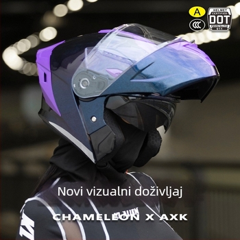 Topli sve sezone motociklistički polušlem za muškarce i žene, s otvorenim licem i dizajnom koji mijenja boju poput kamufliranog kameleona