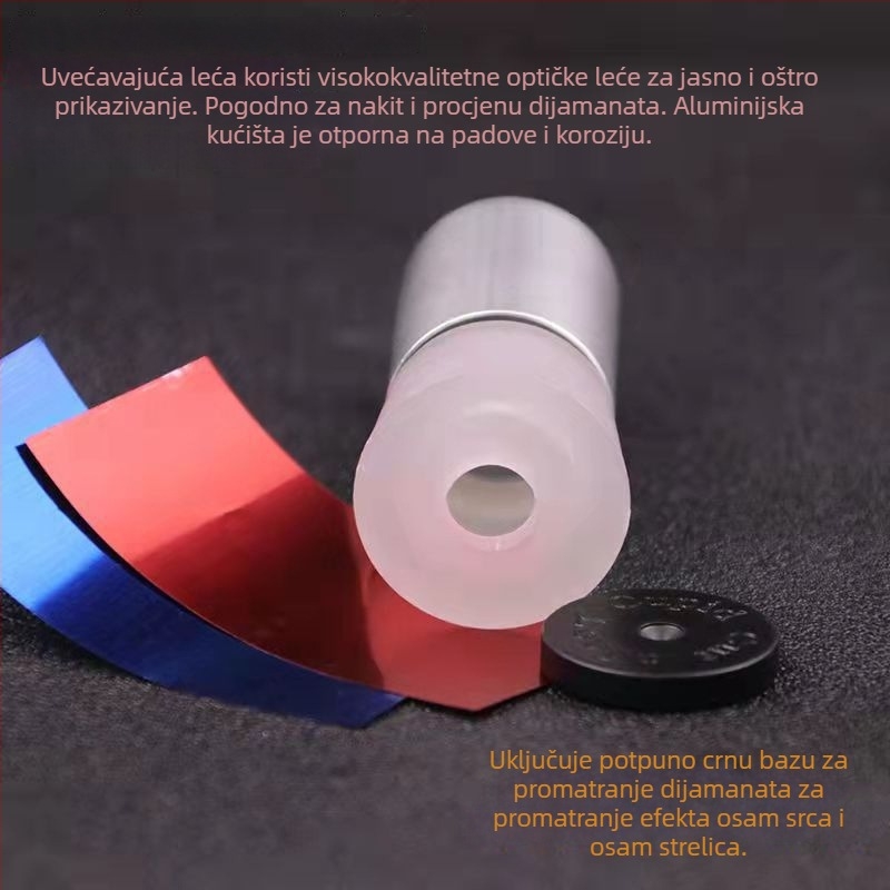 Alat za identifikaciju dijamanata, metalna konstrukcija, rez 8 srca-8 strijela, povećalo 10x, marka Southeavy suction, više modela