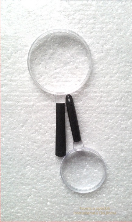 Jinma ručna lupa s plastičnim optičkim ogledalom, 2-dijelni set, klasičan minimalistički dizajn
