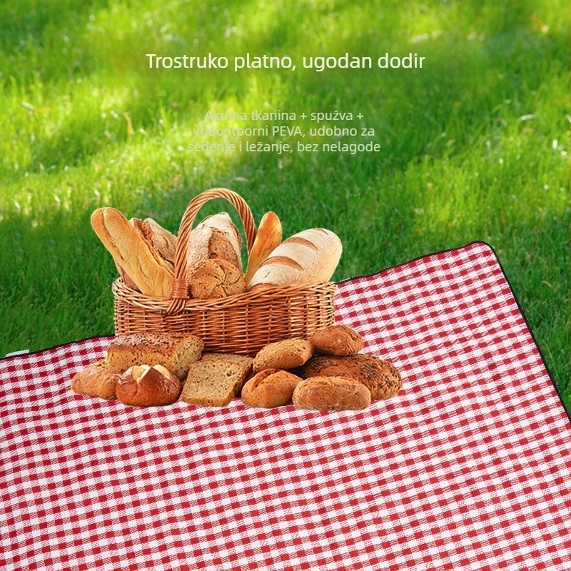 Piknik prostirka za kampiranje, otporna na vlagu, s akrilnom platnom i spužvom te vodootpornim PEVA; težina 850 g; pogodno za 6 osoba; model Reel