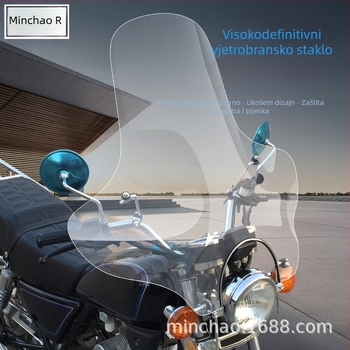 Prednje vjetrobransko staklo za motocikl Suzuki Storm Prince 125/150 – PC materijal, dugi dizajn, otporno na habanje, HD prozirnost