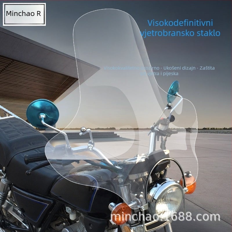 Prednje vjetrobransko staklo za motocikl Suzuki Storm Prince 125/150 – PC materijal, dugi dizajn, otporno na habanje, HD prozirnost