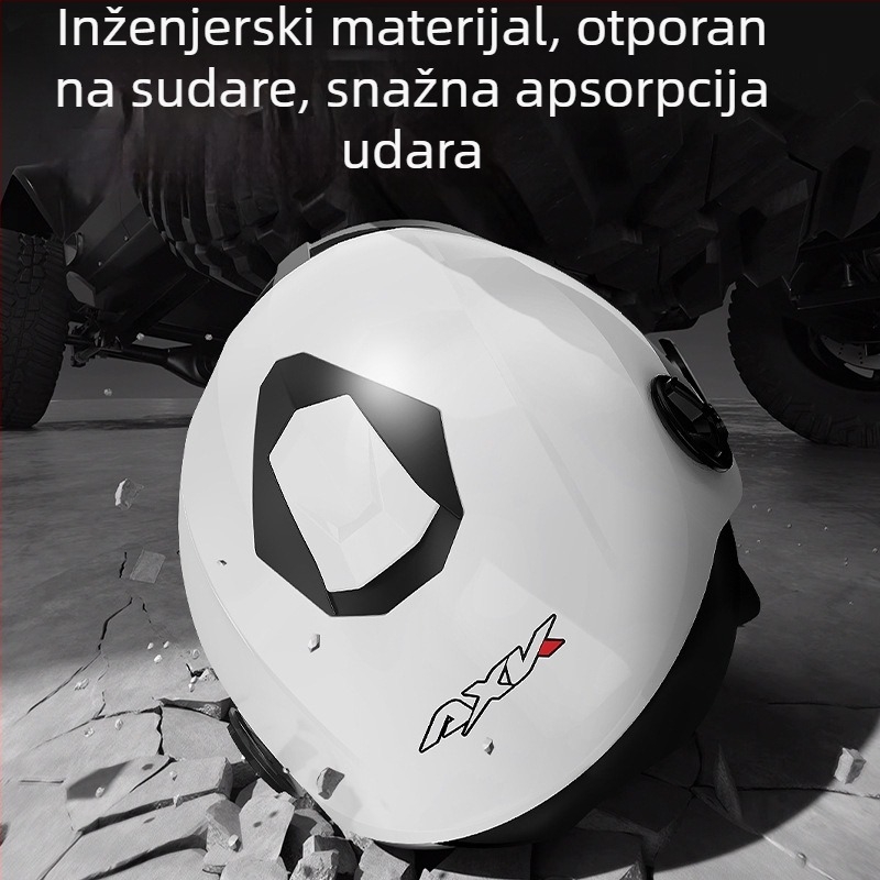 AXK ABS polu-šlem kaciga za odrasle, za električni motocikl, certificirana GB811-2022A, za sve sezone, za gradski prijevoz