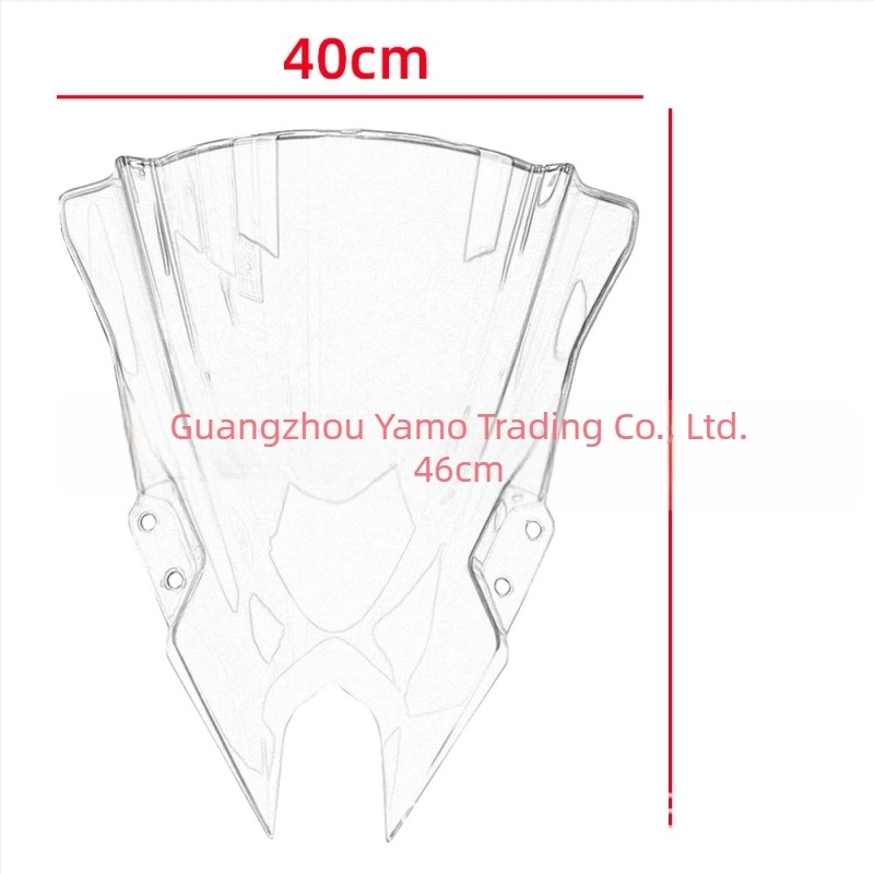 AMOTIME prednje vjetrobransko staklo za Kawasaki Ninja 500 SE (2024–2025), PC, YM0104371, Prednji deflektor, prilagodljiv