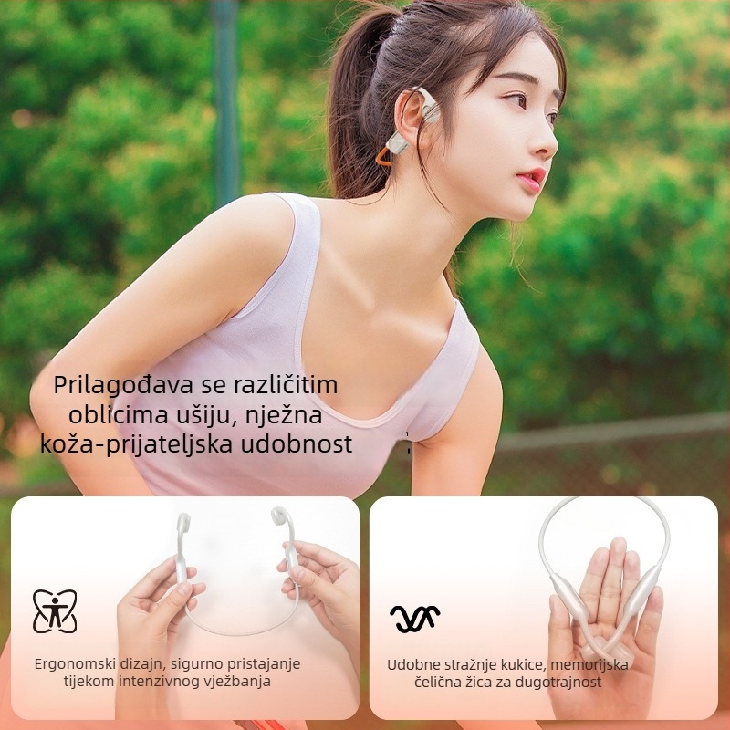 Slušalice za kostnu provodnost, ugrađena 32 GB memorije, Bluetooth 5.4, IPX8 vodootporne, trajanje baterije više od 8 sati