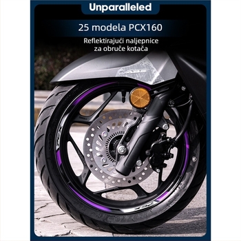 Naljepnica hub kotača Honda PCX160 – reflektirajuća, vodootporna dekorativna naljepnica za felne; Marka: Unparalleled; Model: Honda PCX160 wheel sticker