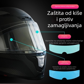 Prozirni antifog film za univerzalni vizir kacige za motocikl i kacigu električnoga vozila, vodootporan, zimska upotreba