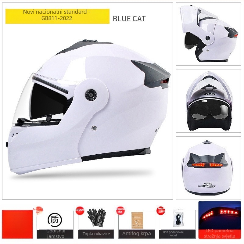 Kaciga za električni motocikl – full-face, ABS, za odrasle, sve sezone, kompatibilna s električnim vozilima