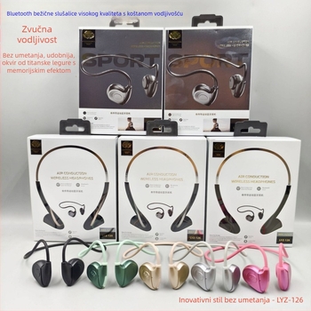 Sportske slušalice s koštanom provodljivošću — Bluetooth 5.0, vodootporne, dug rad baterije (>8 h), domet 15 m, niska latencija za e-sport