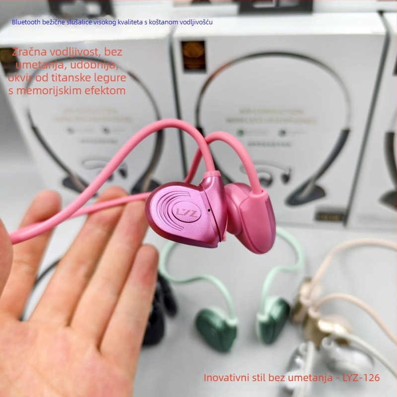 Sportske slušalice s koštanom provodljivošću — Bluetooth 5.0, vodootporne, dug rad baterije (>8 h), domet 15 m, niska latencija za e-sport