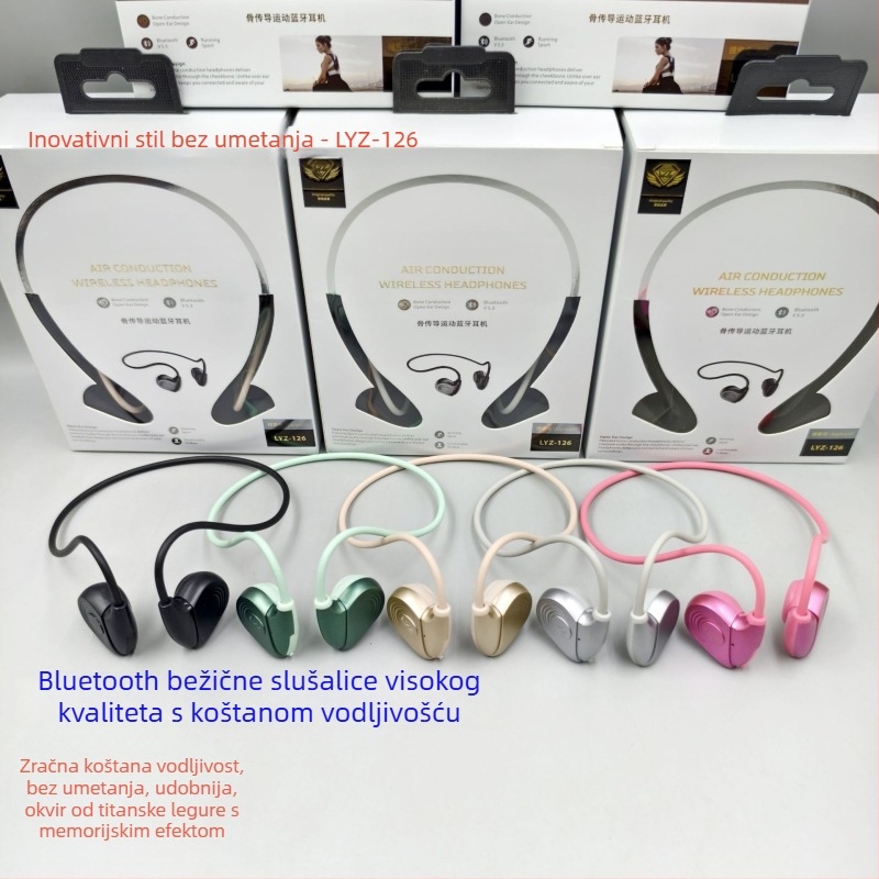 Sportske slušalice s koštanom provodljivošću — Bluetooth 5.0, vodootporne, dug rad baterije (>8 h), domet 15 m, niska latencija za e-sport