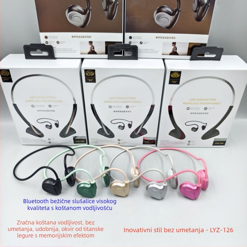 Sportske slušalice s koštanom provodljivošću — Bluetooth 5.0, vodootporne, dug rad baterije (>8 h), domet 15 m, niska latencija za e-sport