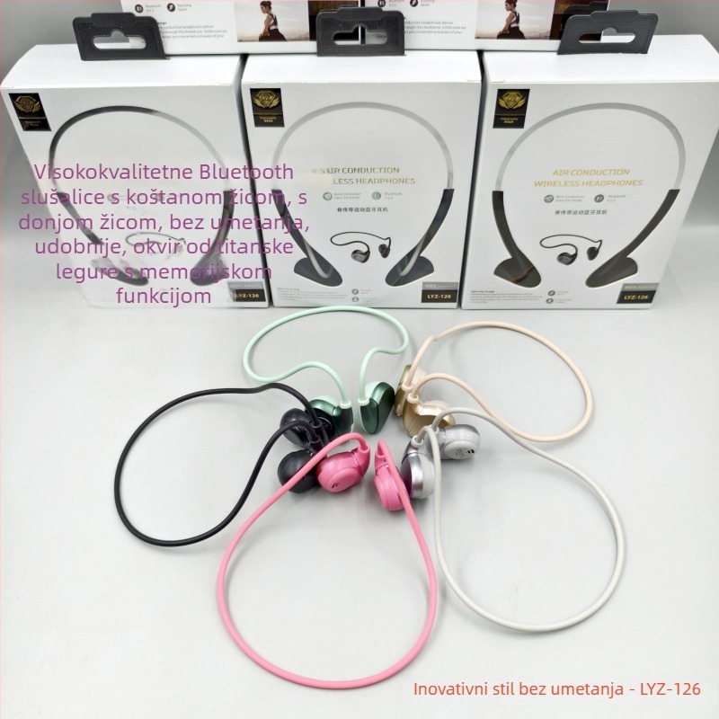 Sportske slušalice s koštanom provodljivošću — Bluetooth 5.0, vodootporne, dug rad baterije (>8 h), domet 15 m, niska latencija za e-sport