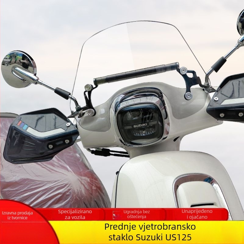 Prednje staklo za motocikl s zaštitom ruke i deflektorom za Suzuki US125