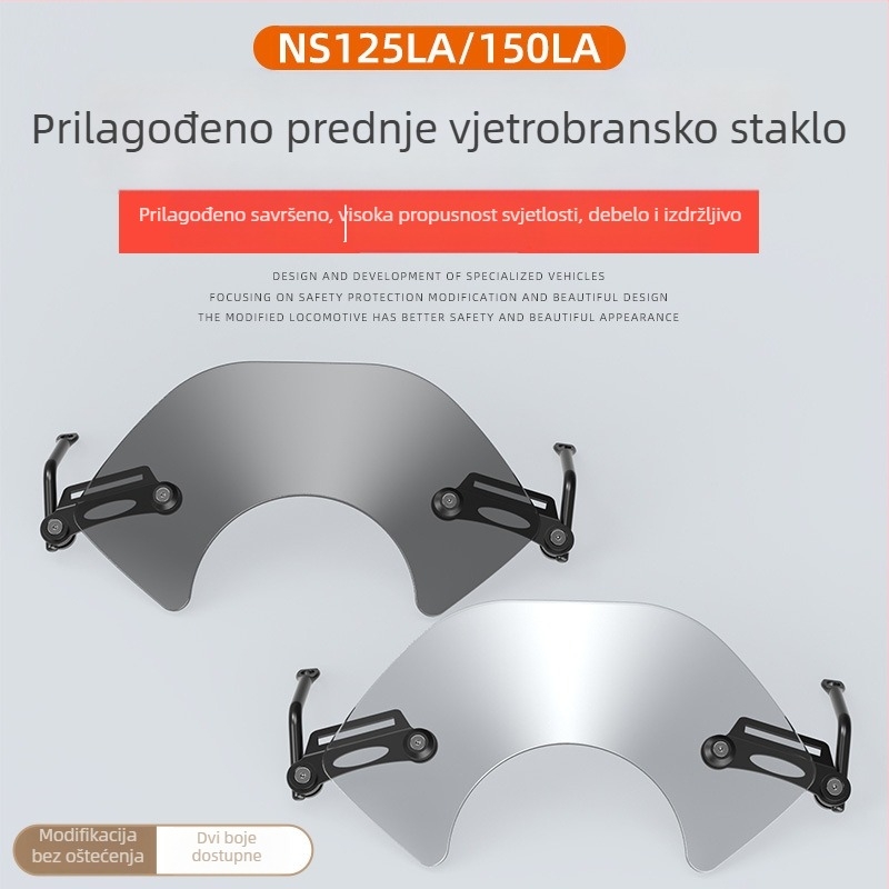 Prednje vjetrobransko staklo za Honda NS125LA/NS150LA – otporno na habanje, retro stil, komplet za modificiranje
