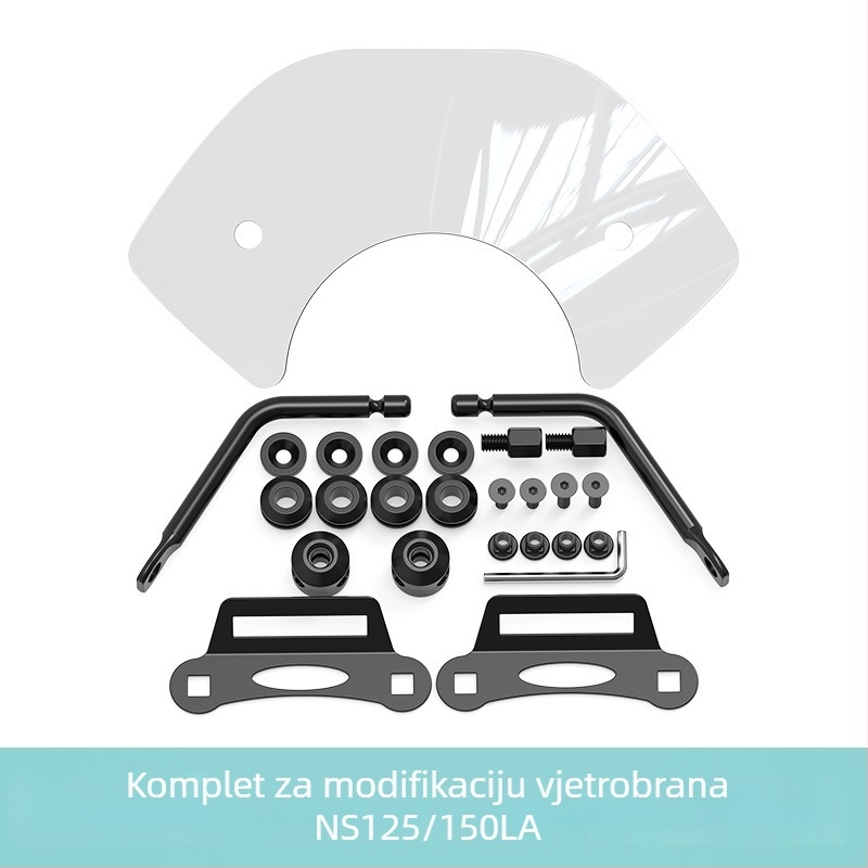 Prednje vjetrobransko staklo za Honda NS125LA/NS150LA – otporno na habanje, retro stil, komplet za modificiranje