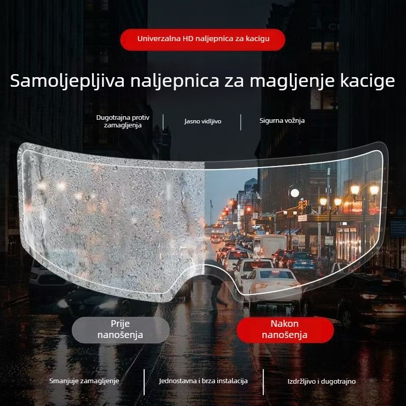 Film protiv zamagljivanja i kiše za kacigu – PET materijal, prilagodba dostupna, ovlaštena privatna marka
