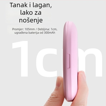 Ogledalo za šminku, dvostrano, 5x povećanje, kružno s preklopnim poklopcem, prijenosno