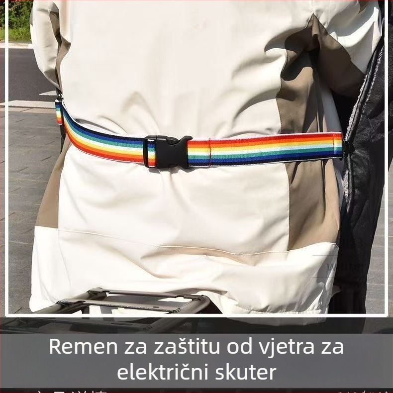 Vjetrootporna deka za električna vozila s klipom za pričvršćivanje i elastnim pojasom, grijane štitnike za koljena (Materijal: najlonsko platno; Podrijetlo: Zhejiang; Namjena: motocikl, električno vozilo, automobil s baterijom; Vodootpornost: Ne)