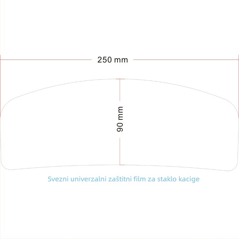 Zaštitna folija za vizir kacige: vodootporna, otporna na ogrebotine, protiv zamagljivanja, prozirna, dugotrajna, veličina 90×250 mm