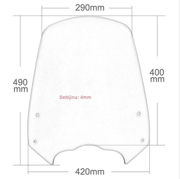 Prednje vjetrobransko staklo za Kawasaki Vulcan S 650 (2015-2024) – PC plastika