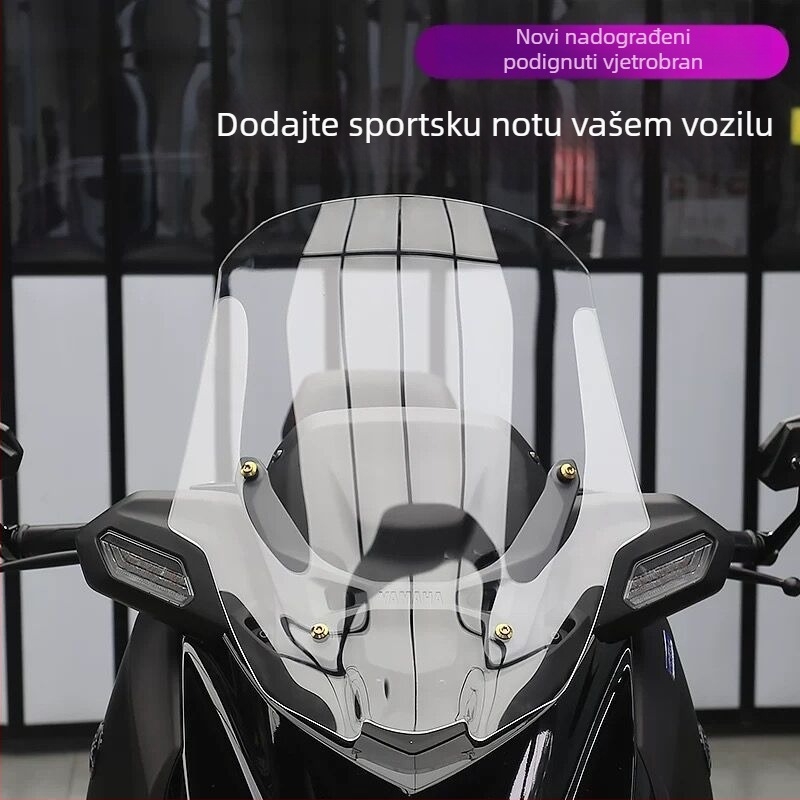 Akrilni uzviseni prednji štitnik za Yamaha XMAX300 2025-, kompatibilan s 25 modela; HD funkcija