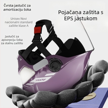 AXK Kaciga za električni motocikl – ABS, polu-kaciga, GB811-2022A certificirano, za sve sezone