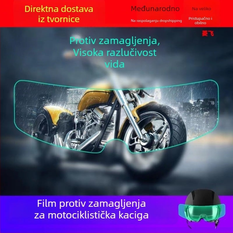 Nano-film patch protiv magljenja kacige, univerzalan za motocikle – za kacige full-face i open-face, vodootporan i anti-fog, prilagodljivo obrada
