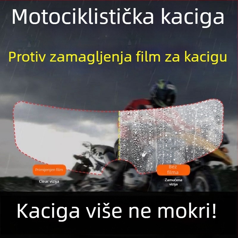 Nano-film patch protiv magljenja kacige, univerzalan za motocikle – za kacige full-face i open-face, vodootporan i anti-fog, prilagodljivo obrada