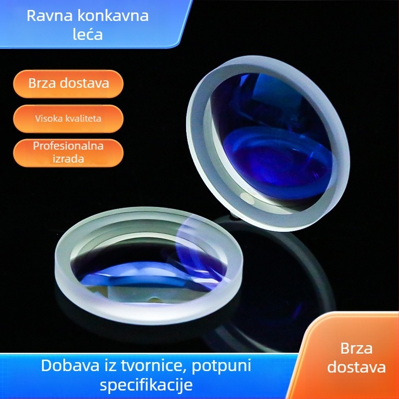 Ravna konkavna leća za optičke instrumente, optičko staklo K9, visoka preciznost korekcije optičkih aberacija, leća za proširenje laserske zrake