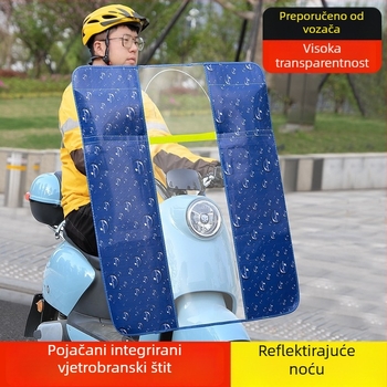 Prednji vjetrobran za električni motocikl i električno vozilo – PVC, sklapanje, HD prozirni štit