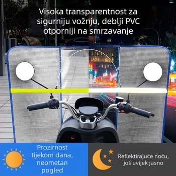 Prednji vjetrobran za električni motocikl i električno vozilo – PVC, sklapanje, HD prozirni štit