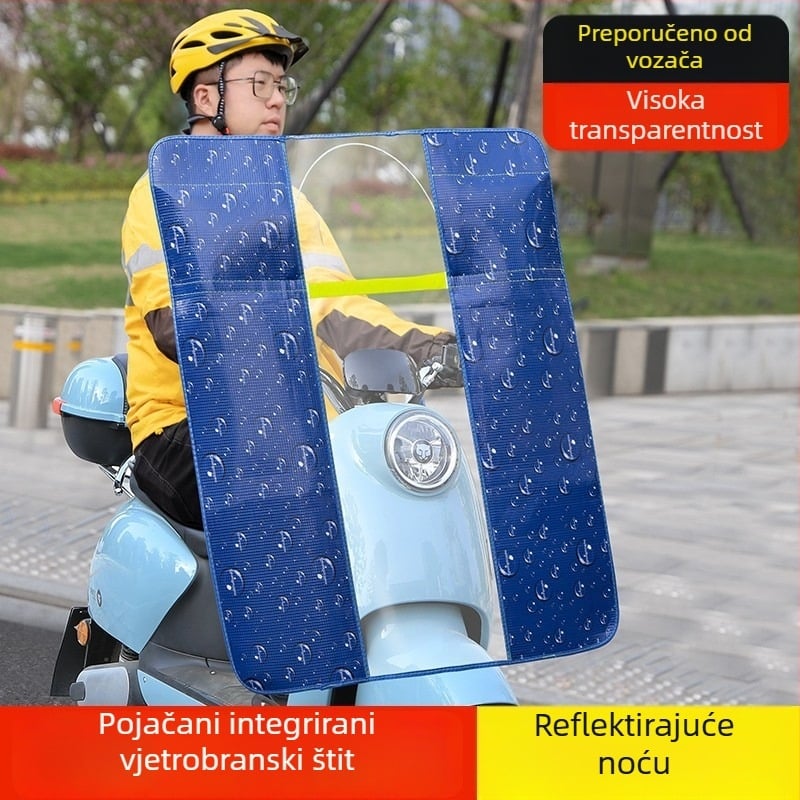 Prednji vjetrobran za električni motocikl i električno vozilo – PVC, sklapanje, HD prozirni štit