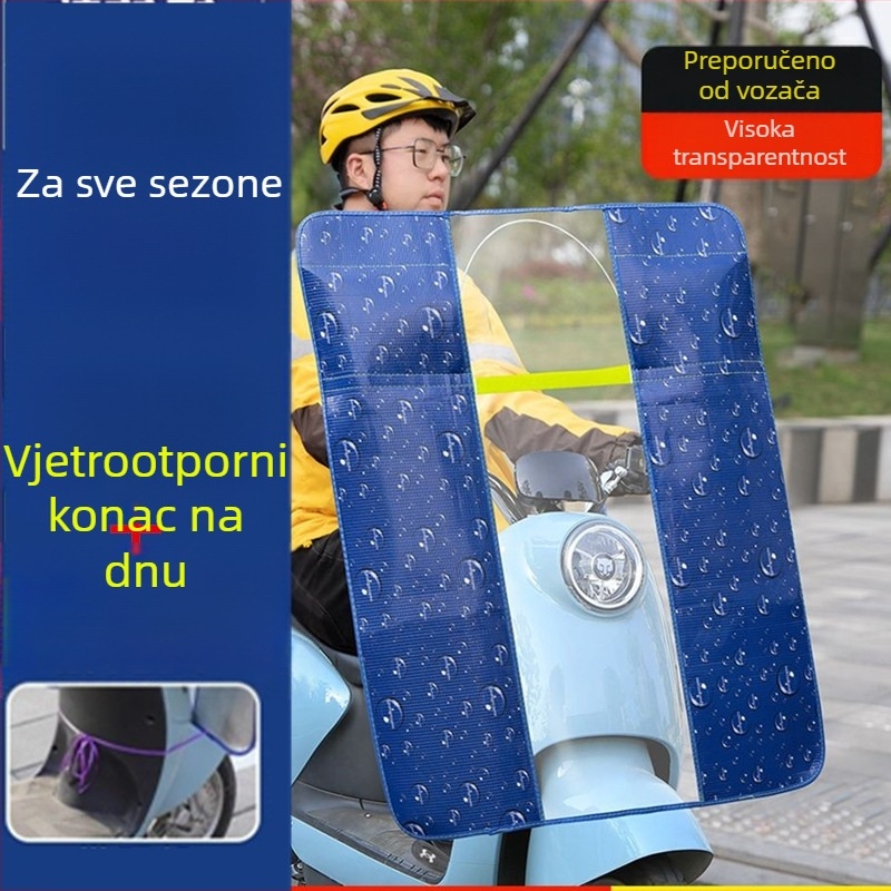 Prednji vjetrobran za električni motocikl i električno vozilo – PVC, sklapanje, HD prozirni štit
