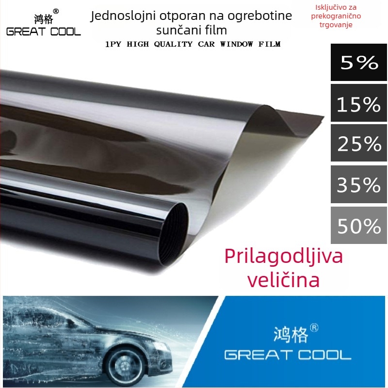 Film za privatnost automobijskih prozora, zaštita od sunca, otporan na udarce, toplinska izolacija, otpornost na habanje, pojačan