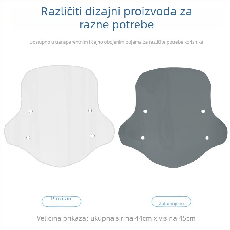 Prednje vjetrobransko staklo za skuter Wuyang Honda NPF125, debeli dizajn